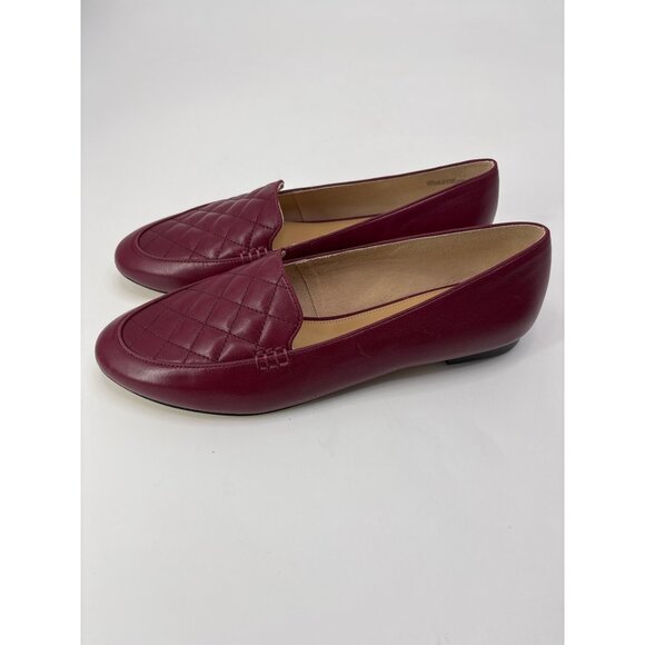 Talbots Ryan Quilted Leather Loafer Flat Shoe Burgundy Wine Red Size 11 - Picture 3 of 7